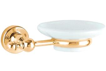 Мыльница настенная (держатель цв.золото, керамика), Serena ZZ