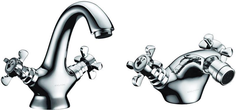 Набор смесителей (для раковины+ для биде) Верде, БЕЗ донного клапана, с установочным комплектом, хром KL