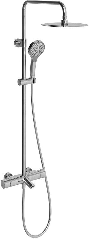 Смеситель-термостат для ванны/душа со стационарным верхним душем d250мм., душевая лейка 3 режима струи, шланг в компл., (цв.хром), Embrace Plus ZZ