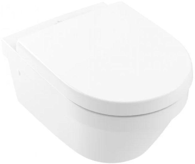 Унитаз подвесной, 370х530мм, с открытой кромкой смыва, (без сиденья), круглая модель, (цв.R1 white ceramicplus), Architectura ZZ