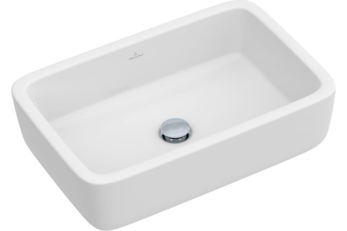 Раковина для установки на столешницу, прямоуг., 600х410хh172мм, без отверстия для смесит, с переливом, креп.в компл,(цв.R1 white cer+),Architectura ZZ