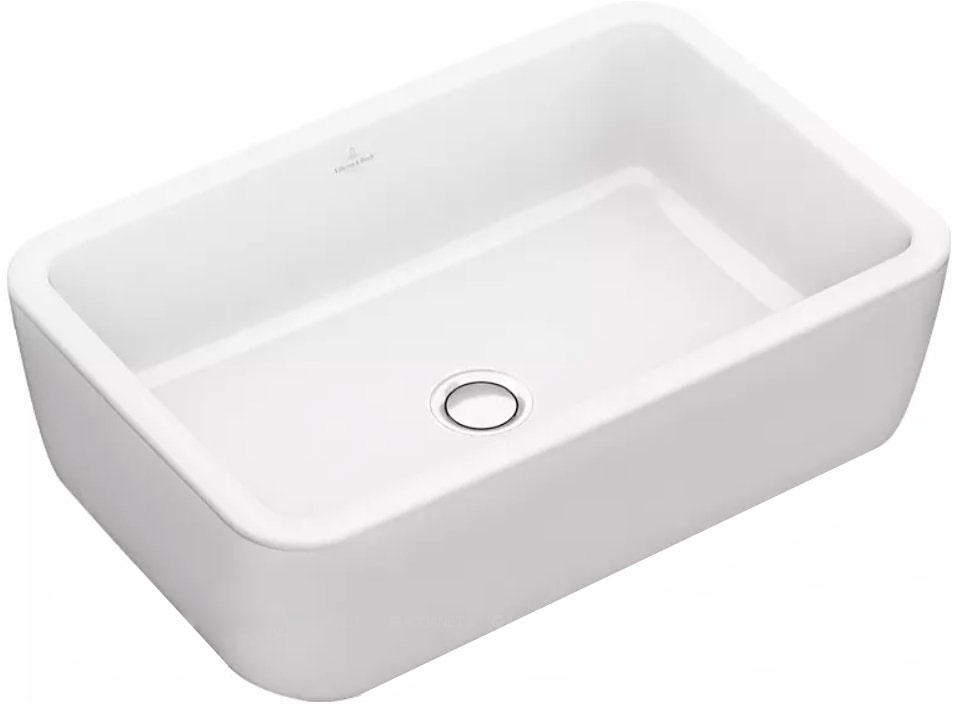 Раковина для установки на столешницу, прямоуг., 600х410хh172мм, без отверстия для смесителя, с переливом, креп.в компл,(цв. 01 белый), Architectura ZZ