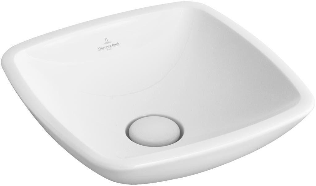 Раковина 380х380мм,для устан.на столешн,с переливом,керам.пробка,металл.стержень д/пробки,креп,шаблон в комп,(цв.R2 Star white cer+)Loop & Friends ZZ