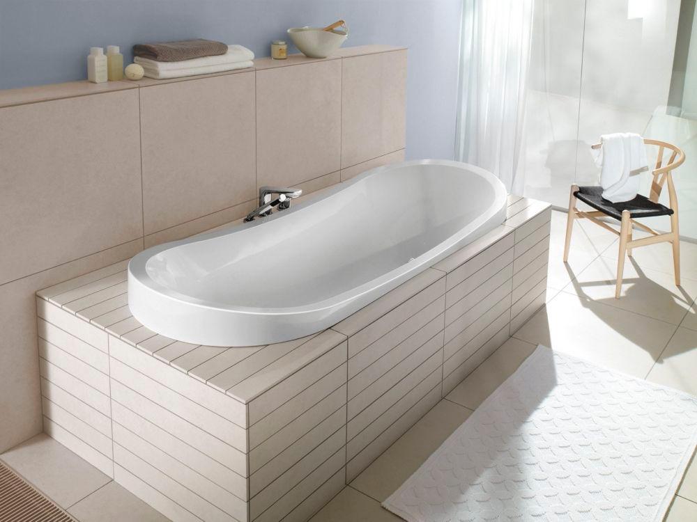 Ванна 1900х800хh460(750-800)мм, встраиваемая, овальная, (без удлинённого слива-перелива, ножек арт. U99740000, акрил, цв. 96 star white), My Nature ZZ