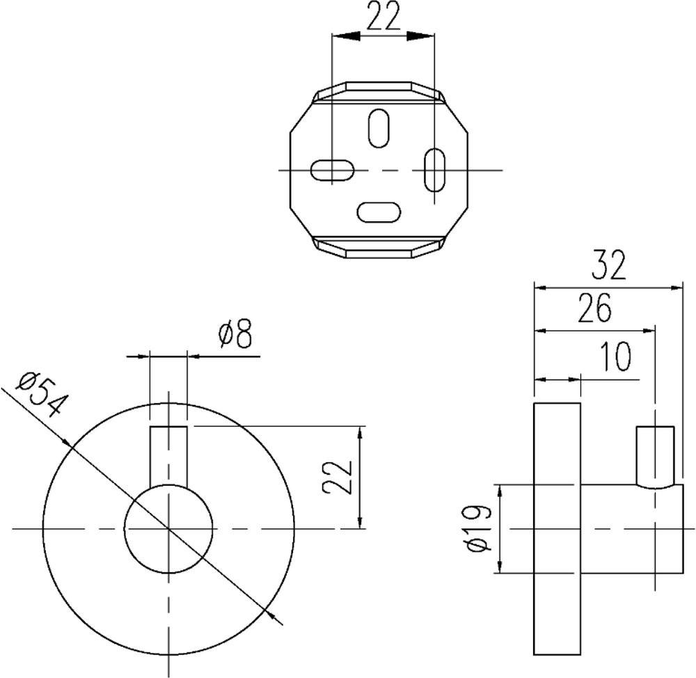 Поручень для ванны 450мм, настенный, (цв.хром), Tender ZZ