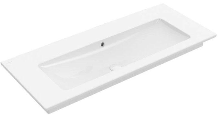 Раковина 1200х500мм, без отв. д/смес., с переливом, для установки с мебелью  (цв. R1 white ceramicplus), Venticello ZZ