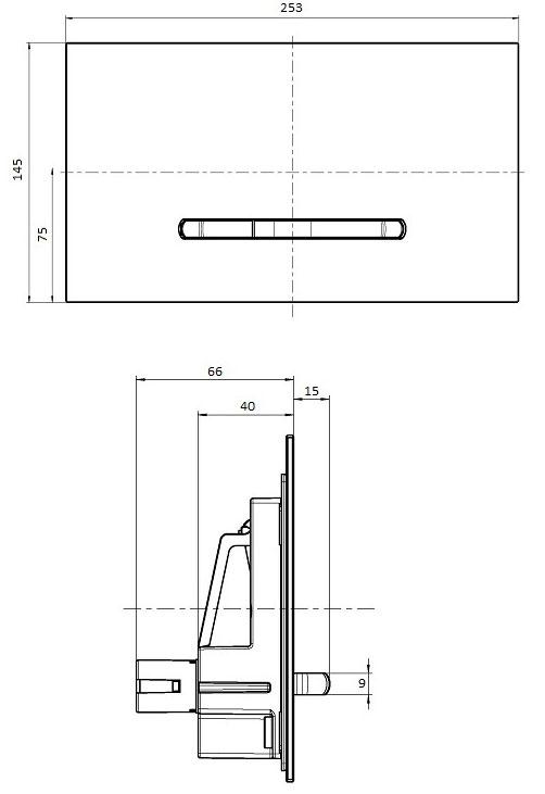 Клавиша двойного смыва (высококачественный пластик цв.антрацит матовый, клавиши пластик цв.хром матовый), ViConnect E300 ZZ
