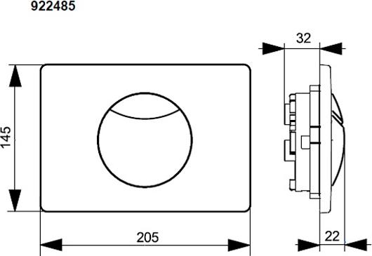 Клавиша двойного смыва (высококачественный композитный материал (пластик) цв. белый), ViConnect E100 ZZ