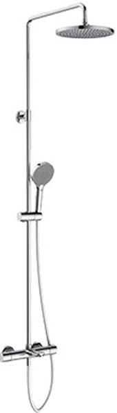 Душевая стойка (верхний душ, термостат с изливом, ручная лейка), цв.хром,  ZZ