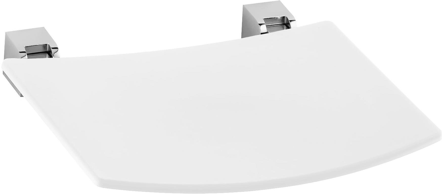Сиденье для душа, настенное, откидывается наверх, БЕЗ крепёжного комплекта арт.34992 000100, (хром/белый (RAL 9010), Plan ZZ