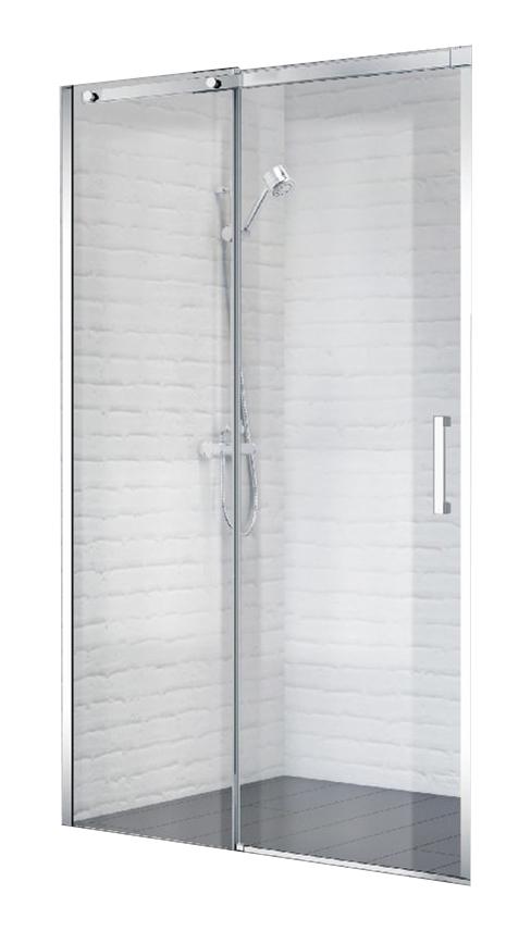 Дверь для душа, в нишу 1200хh1950мм, раздвижн., 1 дверь, 1 неподв.секц, правая/левая, (стекло прозрачн.8 мм, фурн.цв.хром), Acqua