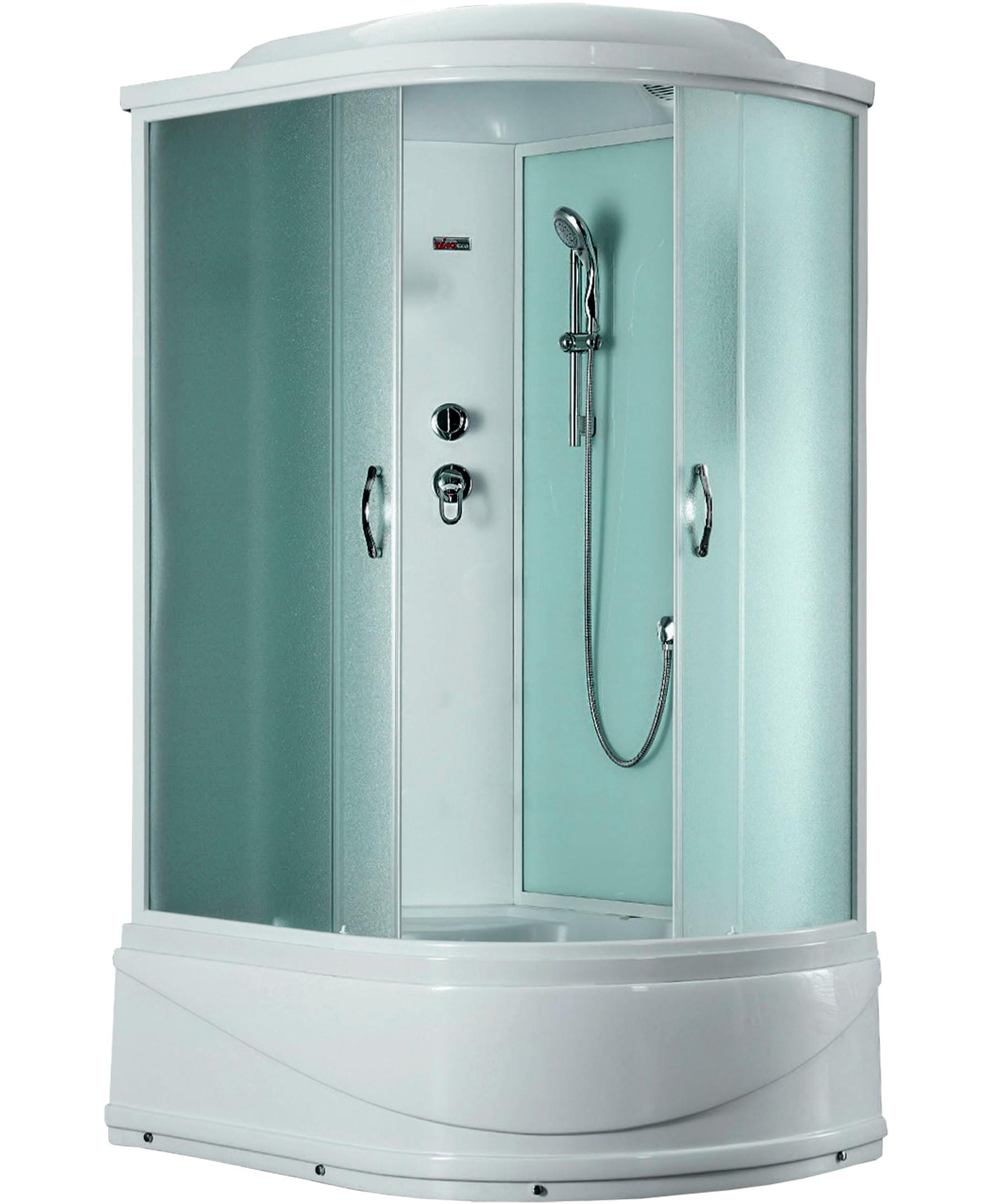 Душевая кабина закрытая, c крышейTimo Eco ЛЕВАЯ, 120x80x218 см, полотно двери рифленое, стекло матовое, ZZ