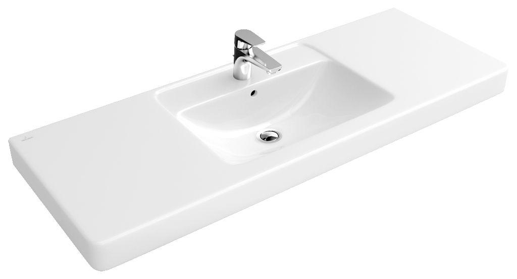 Раковина 1300х485мм, 1 отв. д/смес., с переливом, установка на пьедестал арт.725050хх или п/пьед.арт.726400хх, (цв. 01 white), Architectura ZZ