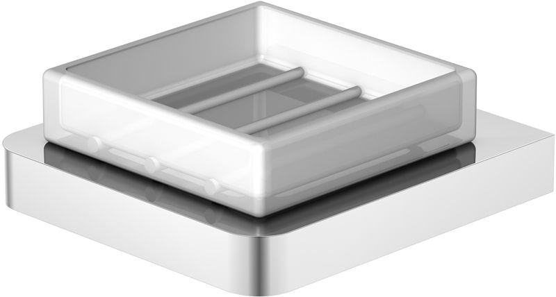 Мыльница настенная, (белое стекло / хром), 420 XX