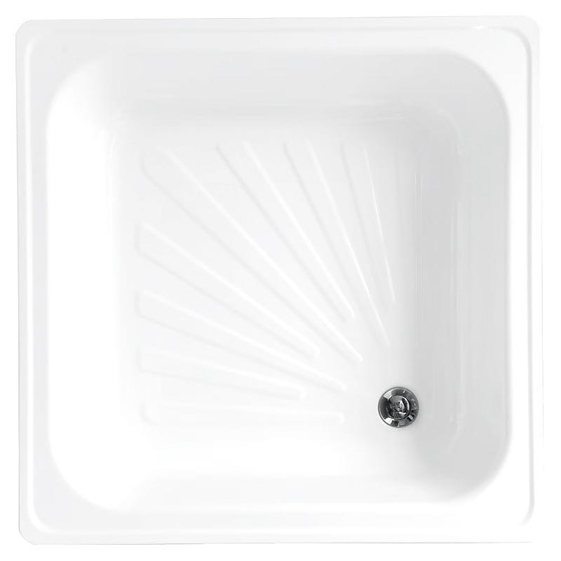 Поддон стальной квадратный 80*80*15 (лучи), белый ZZ