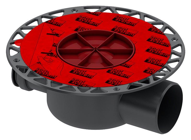 Сифон (трап) дренажный h=98мм, выход горизонтальный DN 50 мм, 0,8-1,2л/с, БЕЗ декор. решетки, Tece ZZ