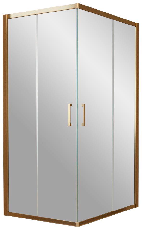 Душевое ограждение ZA-F, 900x100x1900 мм,  профиль бронза, стекло шиншилла, БЕЗ поддона ZZ