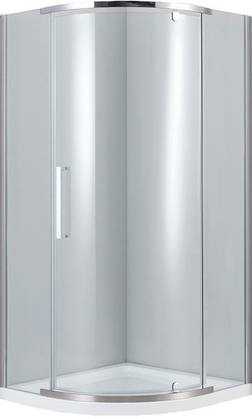Душевое ограждение 90x90х195 см, распашная дверь, проф.хром, стекло прозрачное, без поддона ZZ