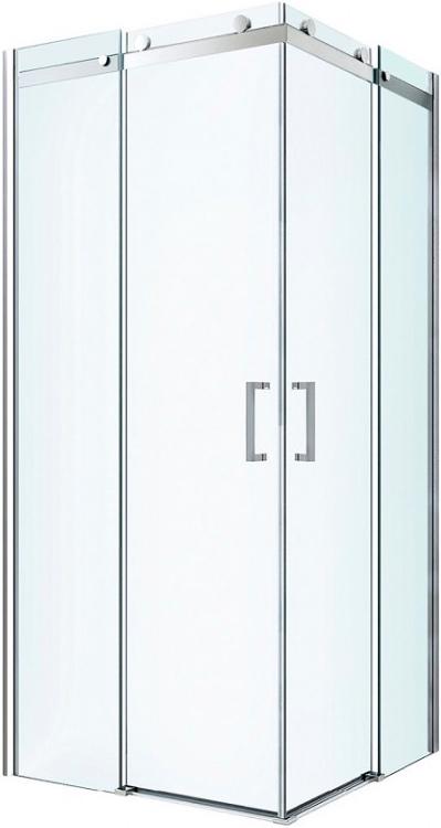 Душевое ограждение 100х100 см, раздвижные двери, профиль хром, стекло прозрачное, без поддона ZZ