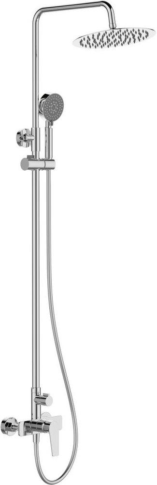 Смеситель для душа, со стационарным верхн.душем d25см., душевая лейка, шланг в компл., (цв.хром), Ancona ZZ