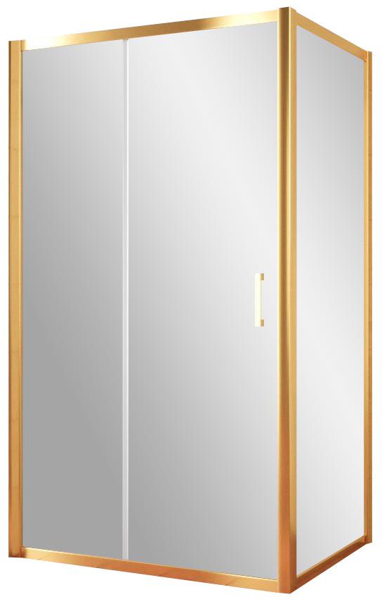 Душевое ограждение универсальное ZP+ZPV, 120*90*1900 мм, профиль золото глянец, стекло прозрачное, ZZ