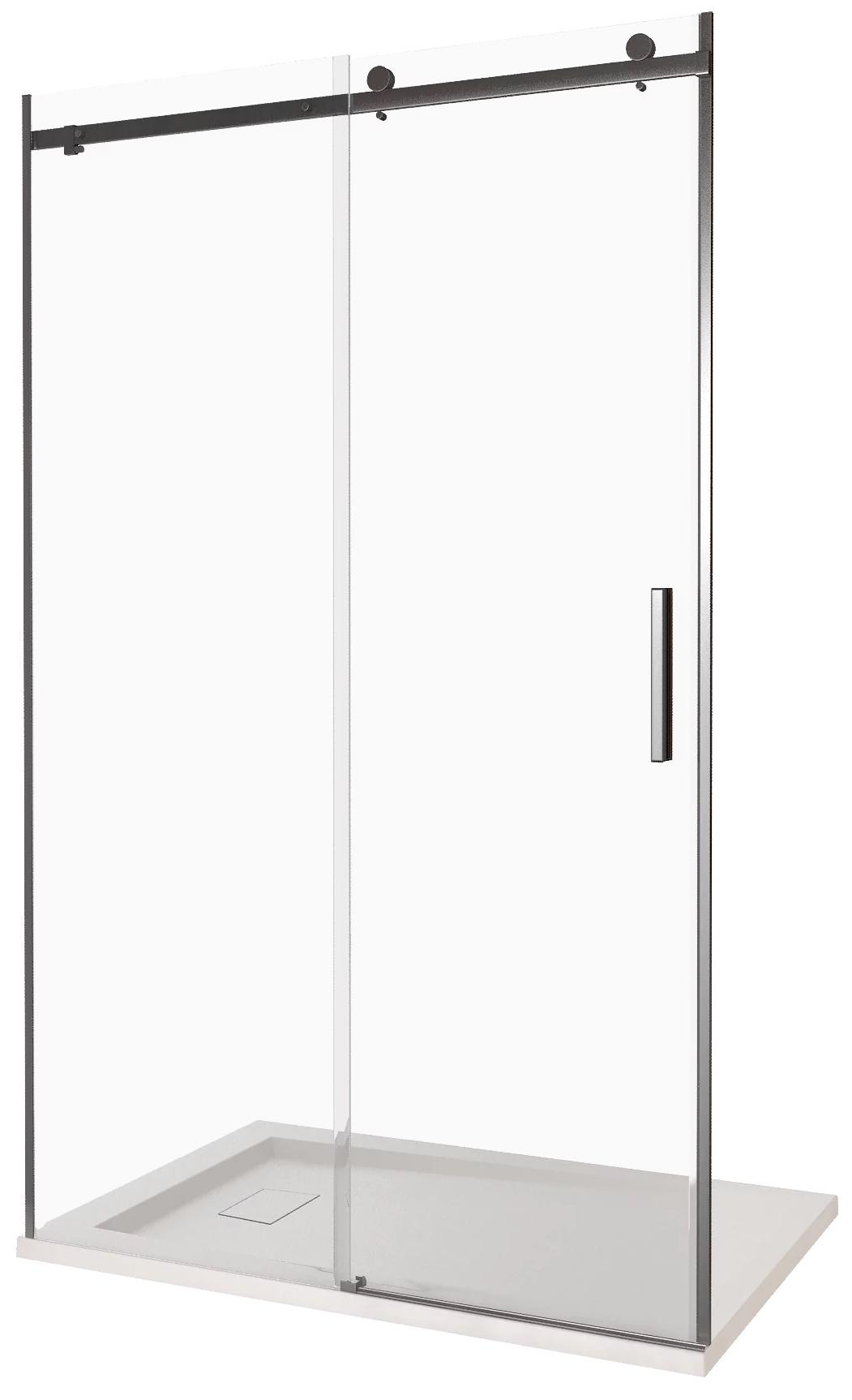 Душевое ограждение GALAXY WTW-140-C-B, стекло прозрач. 6 мм, профиль черный, ZZ