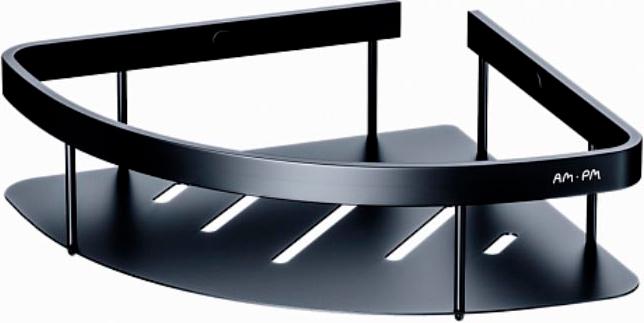 Полка для душа угловая, угловая, цв. черный матовый, ZZ