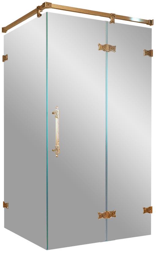 Душевое ограждение AFP-FIS DYNASTY 148,5х108,5 05 01 схема 452, профиль бронза. стекло прозрачное, покрытие покрытие BriteGuard, правое ZZ