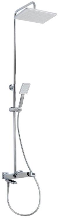 Смеситель для ванны(душа), со стационарным верхн.душем 30x20см., душевая лейка, шланг в компл., (цв.хром), Ardente ZZ