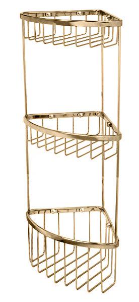 Полочка-решётка 19х19хh54см, угловая тройная настенная (цв.бронза), крепл.в компл., Andrea ZZ