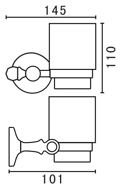 Стакан настенный (цв. золото / керамика), Antic Cristal ZZ