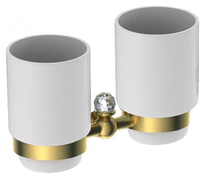 Стакан настенный двойной (цв. золото / керамика), Antic Cristal ZZ