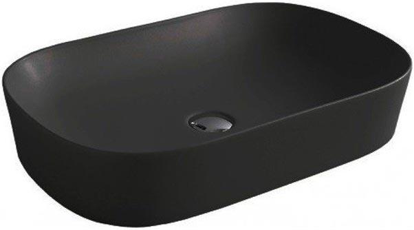 Раковина накладная на столешницу, овальная 650х415хh125мм, без отв.д/смесит., без перелива, (цв. matt black), Ghost XXZZ