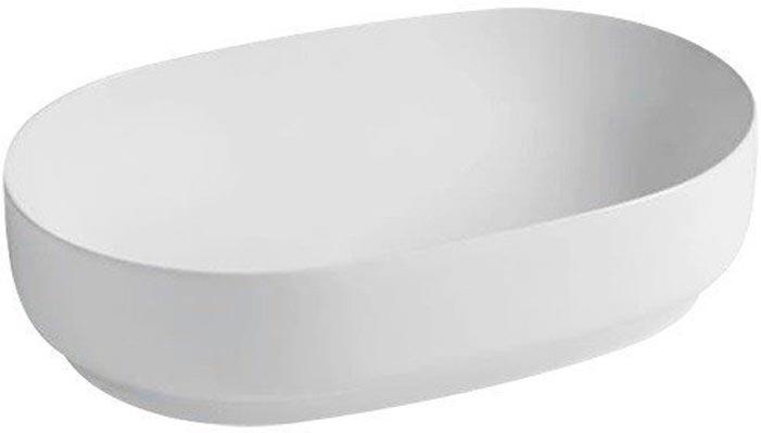 Раковина накладная на столешницу, овальная, 600х400хh150мм, с 1 отв.д/смесит., без перелива, (цв. белый), Glo Evolution ZZ