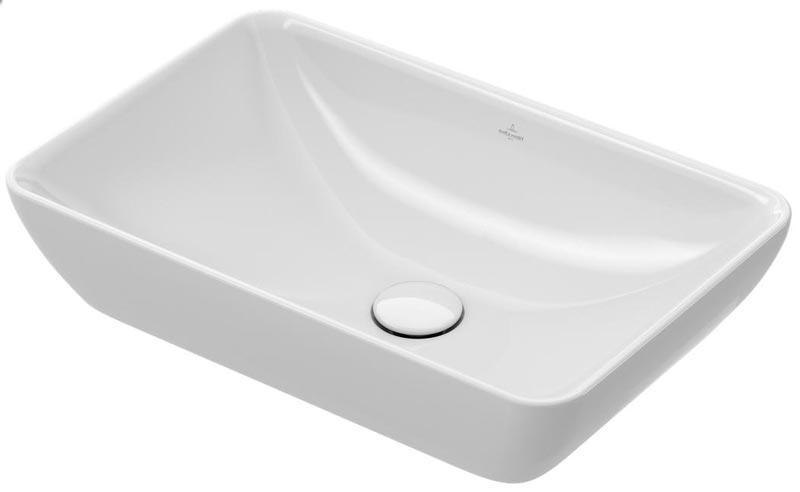 Раковина полувстраиваемая для устан. на столешницу, прямоуг., 550х360хh100мм, без отв.д/смесит., без перелива, (цв. 01 white alpin), Venticello ZZ