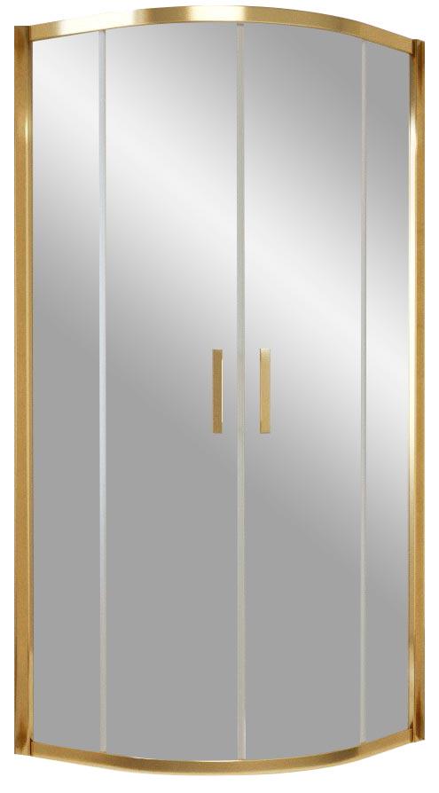 Душевое ограждение ZS TUR NOVO h2000, полукруглые двери раздвижные110х110х1900, профиль золото, стекло сатин ZZ