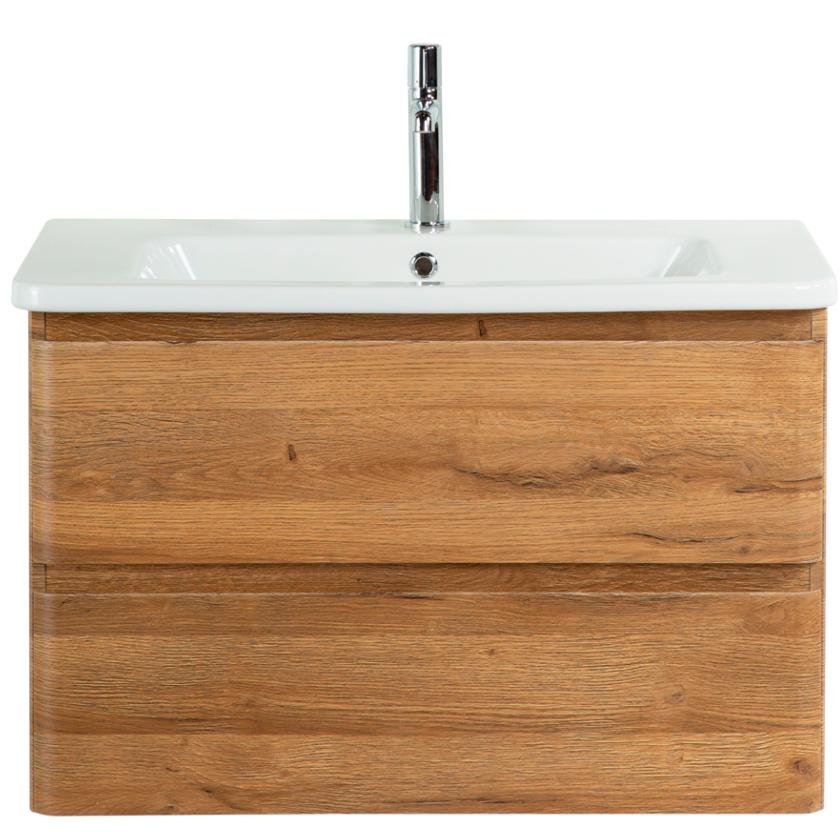 База под раковину подвесная с двумя выкатными ящиками, 800х450хh500мм, без раковины, (цв.Rovere Rustico), Albano ZZ