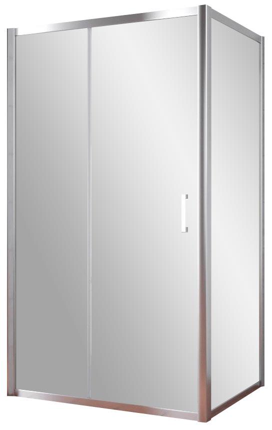 Душевое ограждение ZP+ZPV TUR NOVO 125*110 (111-115) 08 01+ покрытие Brite, профиль глянцевый хром, стекло прозрачное, ZZ