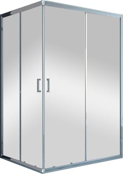 Душевое ограждение, раздвижные дверцы, 100*80*195 см, без поддона, стекло прозрачное/6мм, профиль хром, ZZ