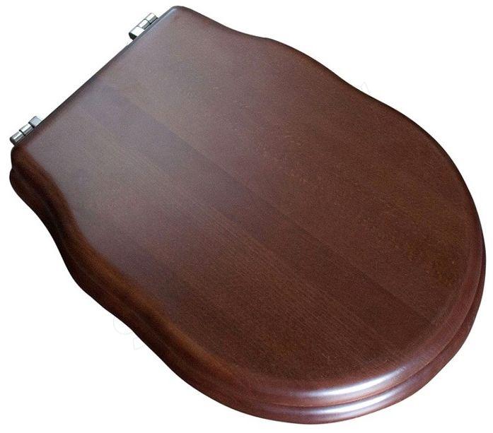 Сиденье для унитаза, с микролифтом, (дерево цв.орех, петли цв.хром), Boheme ZZ