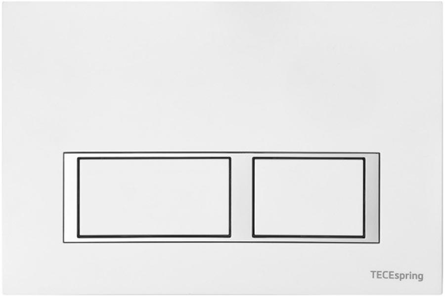 Панель смыва с двумя прямоуг.клавишами, для застеного модуля д/унитаза, (цв.белый глянцевый), TECEspring V, ЗАПЧАСТЬ ZZ