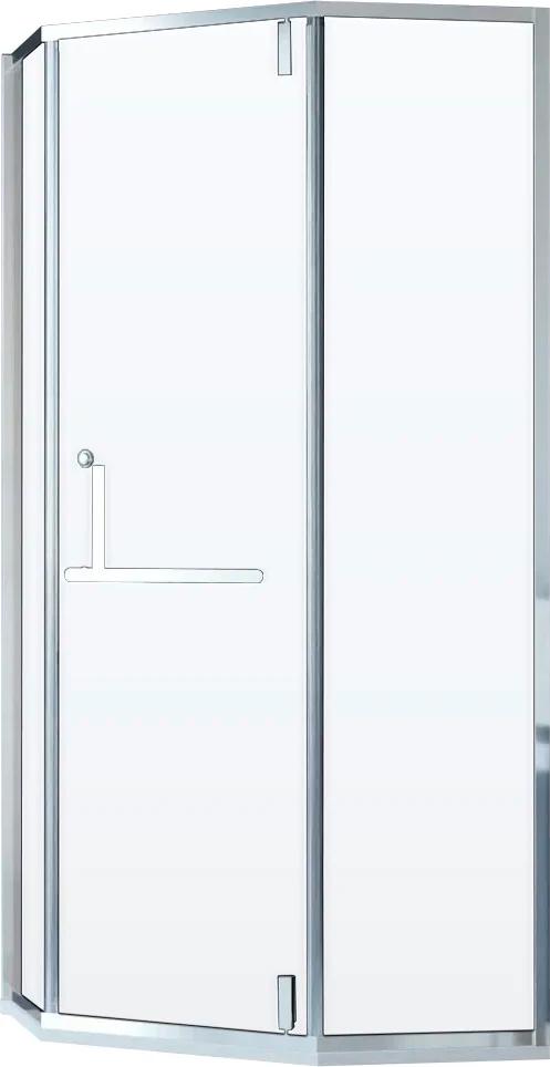 Душевой уголок, трапеция, 100х100хh1950мм, распашная дверь, правая/левая, (фурнитура цв.хром, стекло прозрачное 8мм Easy Clean), Hotel ZZ