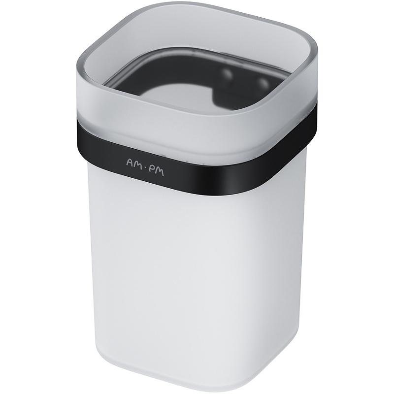 Стаканчик стеклянный, настенный, Gem, цв. черный матовый, ZZ