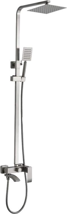 Душевая система Haiba HB24815, гарнитур и аксессуары в компл., цв. сталь матовая  ZZ