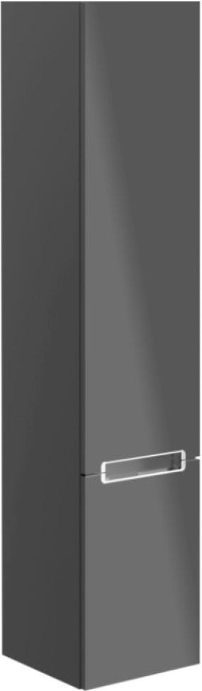 Шкаф-пенал 350хh1650х370мм, подвесной, 2-х дверный, петли справа, крепёж в комп., (цв. FP серый глянц.), Subway 2.0