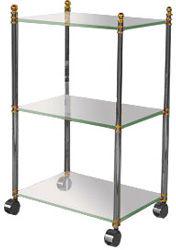 Этажерка передвижная, на колёсиках, h72х45х32 см (хром/золото), Dina ZZ