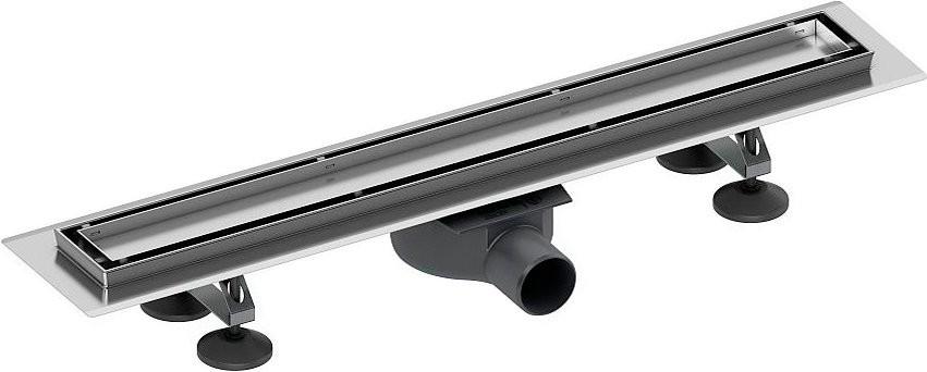 Дренажный канал 900мм,(лоток 840мм),готовый компл,сифон выход вбок 0,7л/с,ножки,мембpана антизапах,основа д/плитки"tile"и решетка"steel"2 в1 Tecelinus