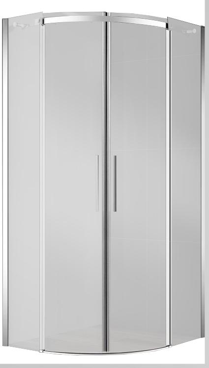 Душевое ограждение 1000x1000х1950мм, 2 раздвижных двери, 2 неподвижных секции, (стекло прозрачн.8мм, фурн.цв.хром), Acqua ZZ