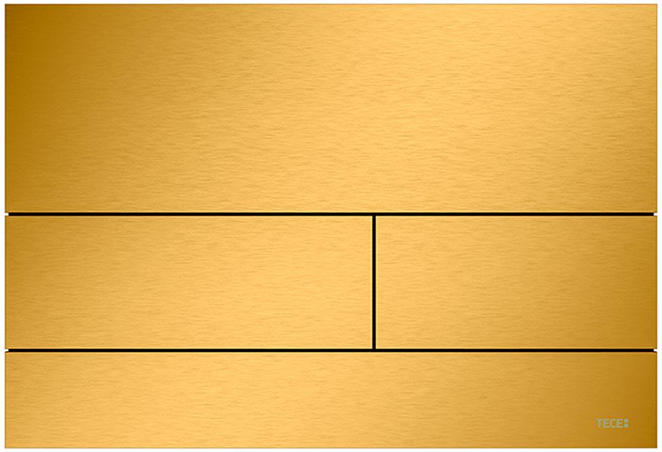 Панель смыва с двумя клавишами, для застенного модуля д/унит., д/горизонт/вертик. установки, (металл цв.сатин, позолоченный), TECEsquare ZZ