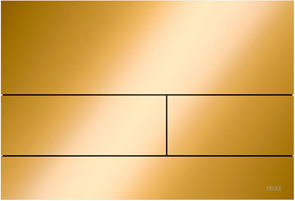 Панель смыва с двумя клавишами, для застенного модуля д/унит., д/горизонт/вертик. установки, (металл цв.глянец, позолоченный), TECEsquare ZZ